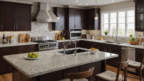 Quel est le meilleur matériau pour un plan de travail de cuisine résistant aux taches de vin rouge?